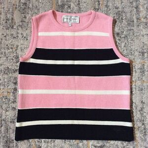 ST. JOHN SPORT KNIT SANTANA STRIPE TANK TOP! EUC!